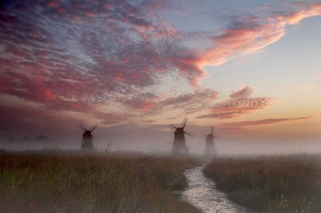 windmills, river, stream-5614160.jpg